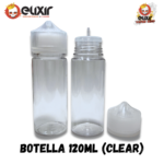 Botella tipo chubby 120 ml Clear & Black