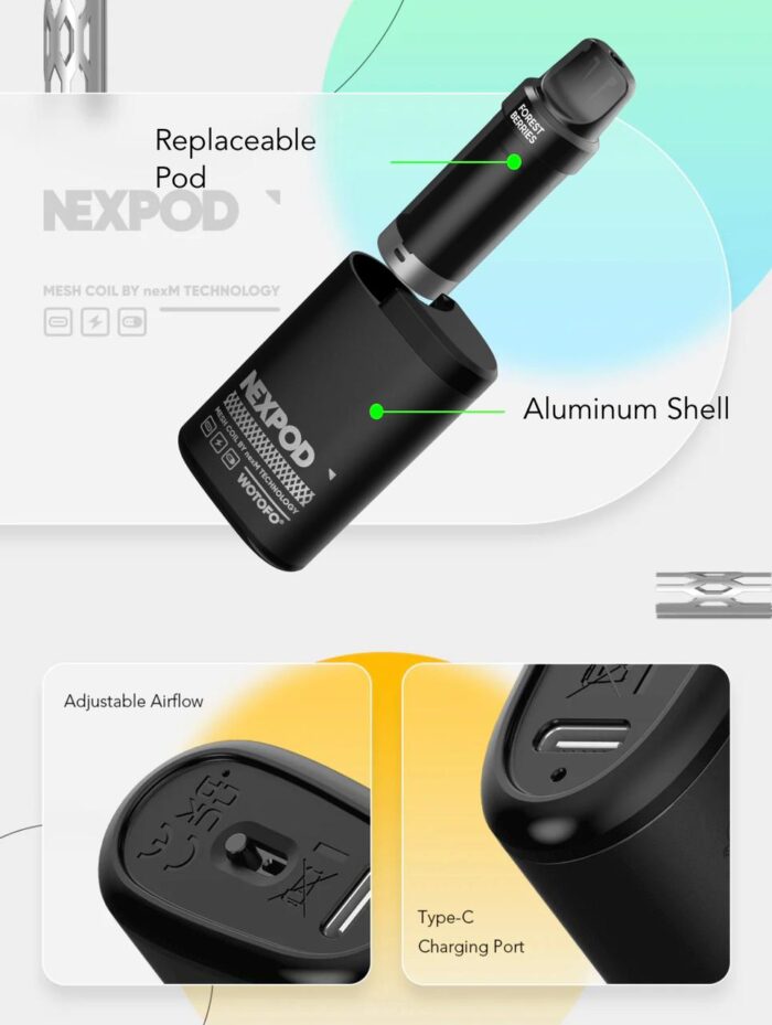 Vaporizador Desechable Wotofo Nexpod Kit 5000 puff - Imagen 3