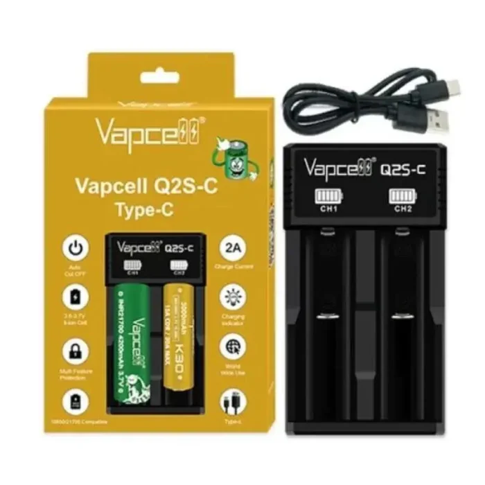 Cargador Dual Baterías Vapcell Q2S-C - Imagen 2
