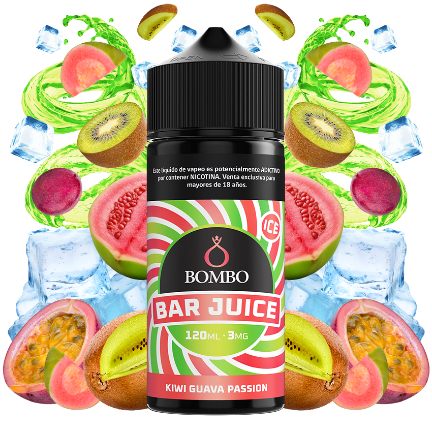 img_2073 Bombo - Bar Juice Kiwi Guava Passion 120ml 3mg - Imagen 1