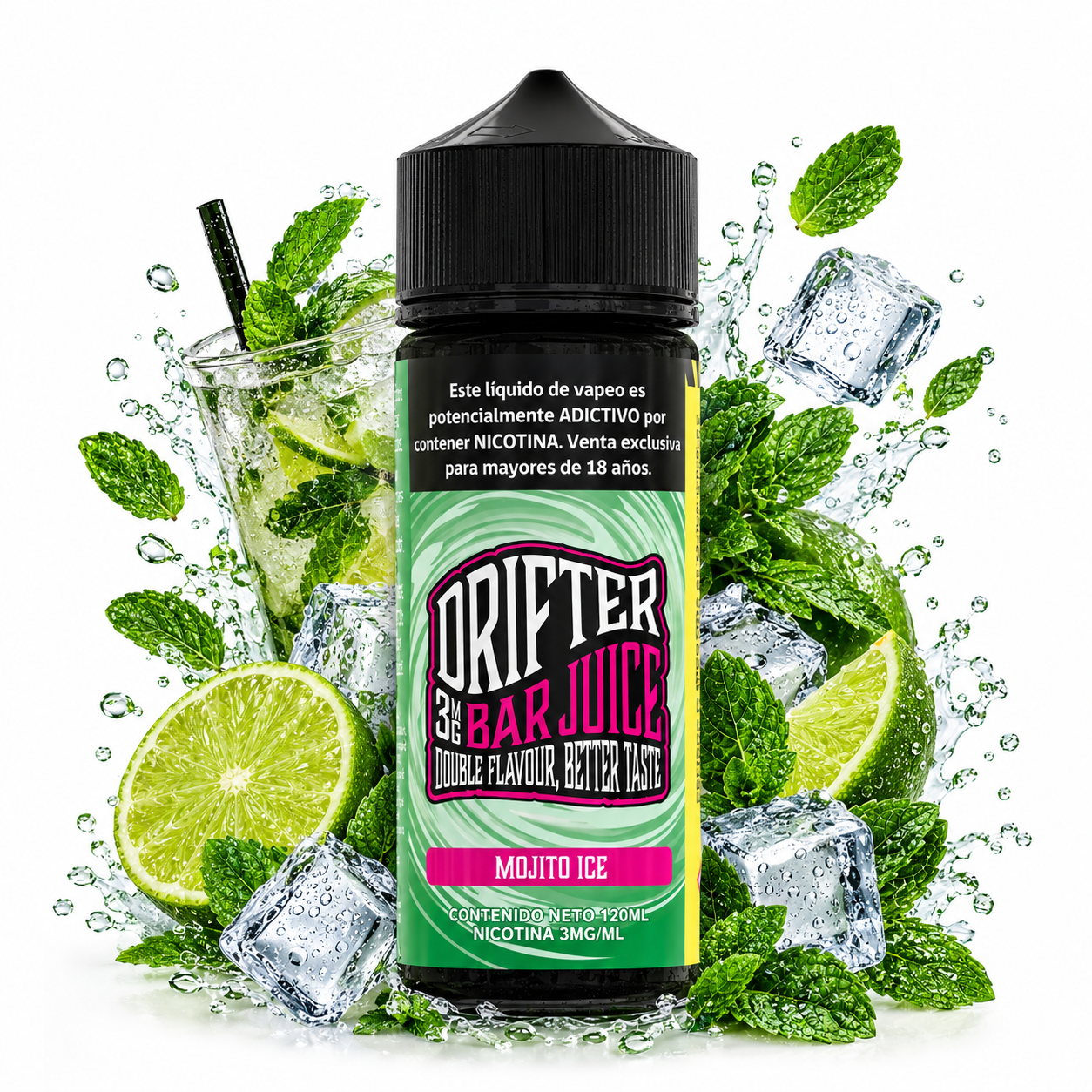 82e111dd-401a-4341-95df-484c5ef2e468 DRIFTER - Bar Juice Mojito Ice 120ml 3mg - Imagen 1